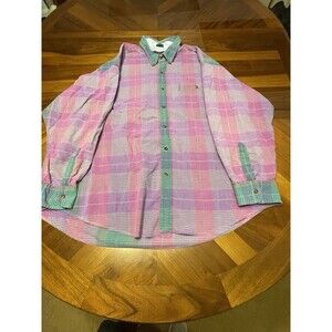 Vintage Ralph Lauren/Chaps Mens Shirt Cotton Long Sleeve Plaid Logo Twill 2XL